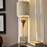 Pompadour X Tischleuchte Creme, Silber Flambeau FB-POMPADOURX-TL