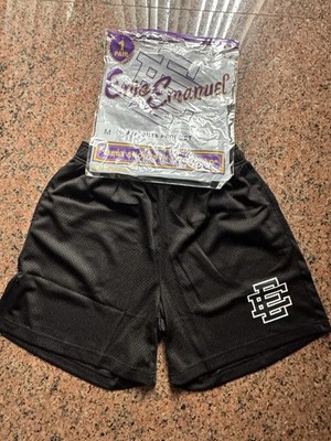 Eric Emanuel Mesh Athletic Shorts Black M Men's Drawstring Elastic Waist