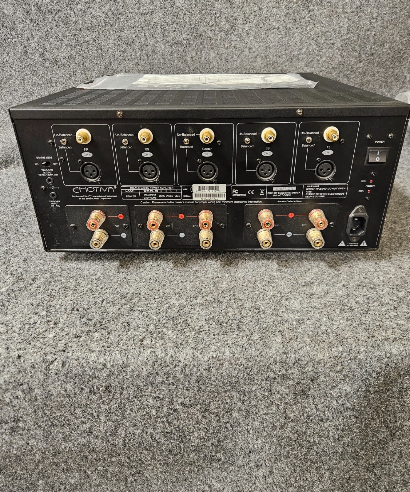 Emotiva XPA-5 Gen2 5-Channel Audiophile Home Theater Power Amplifier w ...