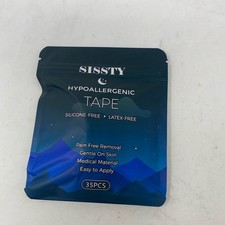 SISSTY Hypoallergenic Mouth Tape 35 Strips Blue Pouch Latex/Silicone-Free