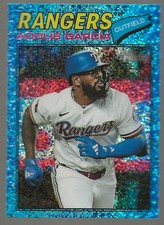 2026 Topps Heritage Adolis Garcia Blue Sparkle Refractor #384 Texas Rangers