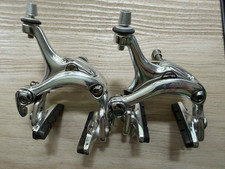 Tektro 521A brake calipers side pull polished silver front and rear NEW