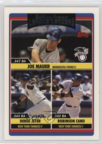 2006 Topps Update League Leaders Joe Mauer Derek Jeter Robinson Cano #UH203 HOF