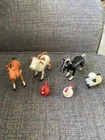6 Vtg. Fisher Price Farm Cow, Sheep,  Horses, Chic Barn Animals Little People HK