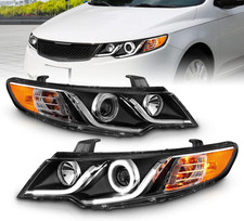 for 2010-2013 Forte Koup Dual LED Halos Tube Black Replacement Projector Headl