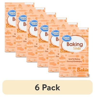 6 Pack Great Value Baking Soda 4 lb Bulk Baking Essential
