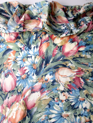 #ad Vintage 90s Excell Home Fashion Balloon Valance Shower Curtain Floral 70quot; x 72 $19.25