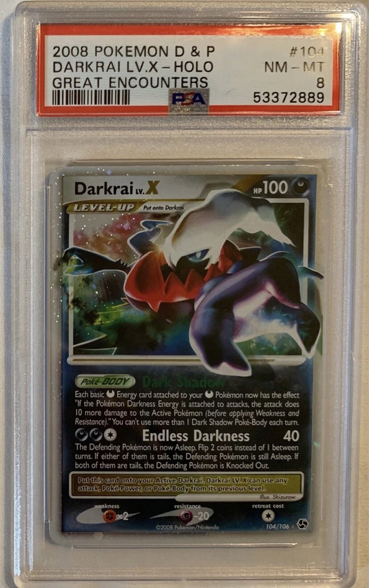 PSA 8 Darkrai Lv.X Great Encounters Holographic Pokemon Card PSA 8 Darkrai Lv.X Great Encounters Holographic Pokemon Card
