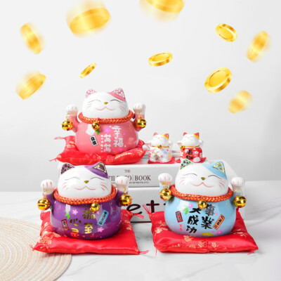 ラムマバニー・サイバーキャット・チャイナ Lovely Recruit Money Cat Ceramic Piggy Bank Set Up Zhaocaimao