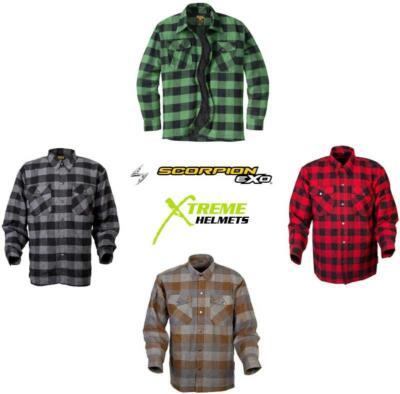 Scorpion Covert Moto Flannel Shirt Liner Mesh Armor Pockets S-5XL