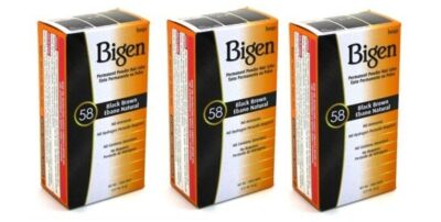 BL Bigen Powder Hair Color #58 Black Brown 0.21oz X 3 Counts