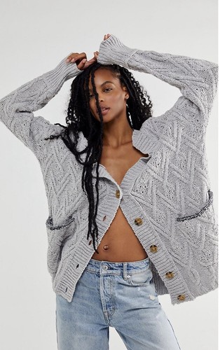 Free People Montana Cable Knit Cardi 
