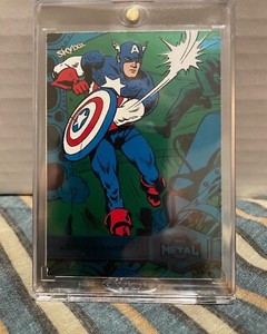 2021 Skybox Metal Universe Spider-Man Captain America FX Turquoise 50/50 SP #116