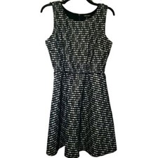 HeartSoul Striped Floral Lace Fit & Flare Dress Size Medium