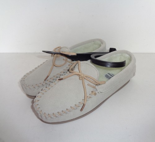 Ladies New Slippers Suede Leather Real Wool Lined Comfort Moccasin Womens Size 3 - Picture 6 of 9