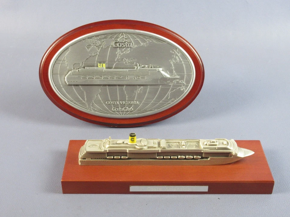 Nave Kreuzfahrtschiff Costa Atlantica Mit Gravurplatte Victoria Ornament Vintage