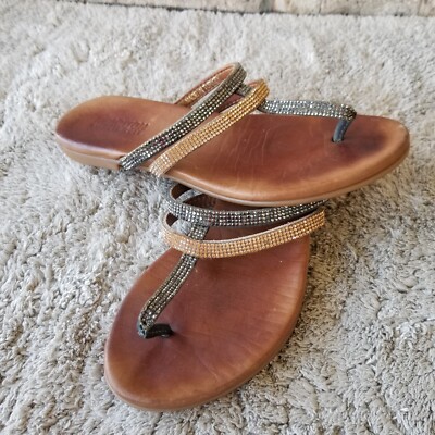 KENNITH COLE REACTION Rosegold/ Pewter Sparkle  FlipFlops SANDALS (Womens 6)