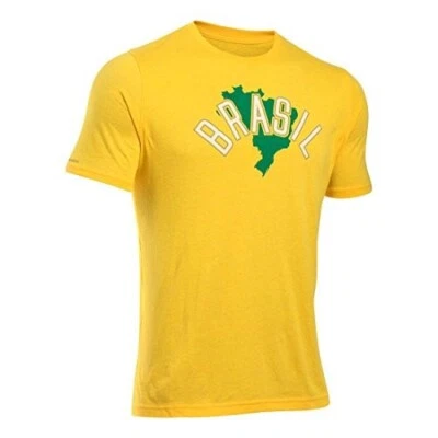 Under Armour Herren Brazil Pride HeatGear Tri-Blend Grafik T-Shirt Gelb XL - Bild 1 von 4