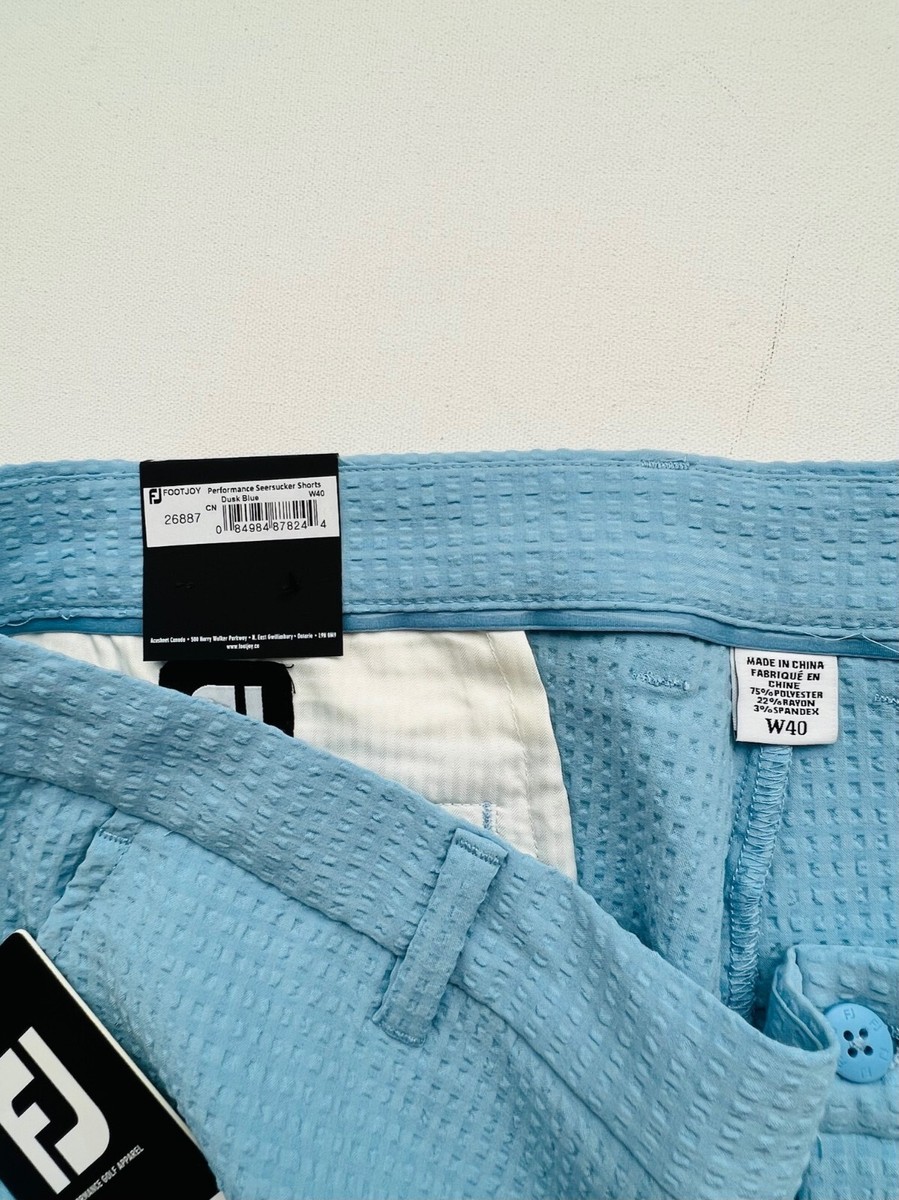 FootJoy 26887 Seersucker Performance Golf Shorts Dusk Blue