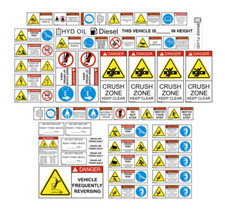 Kit de calcomanías de seguridad articuladas para camión volquete, kit de calcomanías de seguridad para mercado de accesorios