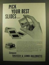 1960 Bausch Lomb Balomatic Slide Projector Ad