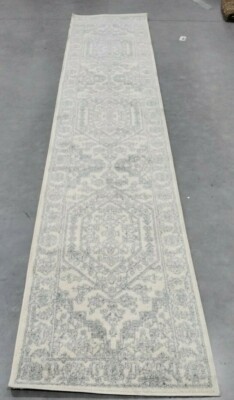 IVORY / SLATE 2'-6'' X 12' Stained Rug, Reduced Price 1172705043 ADR108S-212