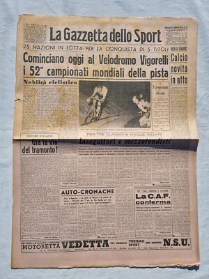 GAZZETTA DELLO SPORT 31 AUGUST 1955 UDINESE AND CATANIA RELEGATED TO SERIES B