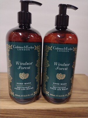 2x Crabtree & Evelyn Windsor Forest Hand Wash 16.9 fl oz Each DOUBLE DEAL!!