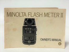 Minolta Flash Meter II Manual Instruction