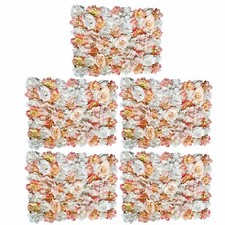 5PCS Artificial Silk Flower Wall Panel Floral Backdrop Party Wedding Decoration