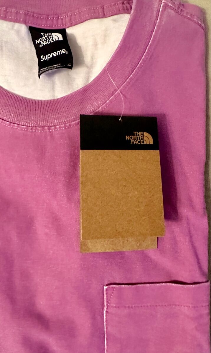 SUPREME THE NORTH FACE PIGMENT PRINTED POCKET TEE PINK XL 100