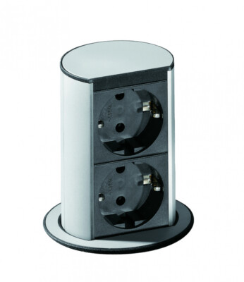Naber Elevator 2 | 2-fach Einbau-Steckdose | Aluminium (7053065)