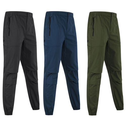 Pantalones de carga de lavandería Tokyo para hombre elásticos bolsillos con cremallera de algodón cintura elástica - Imagen 1 de 13