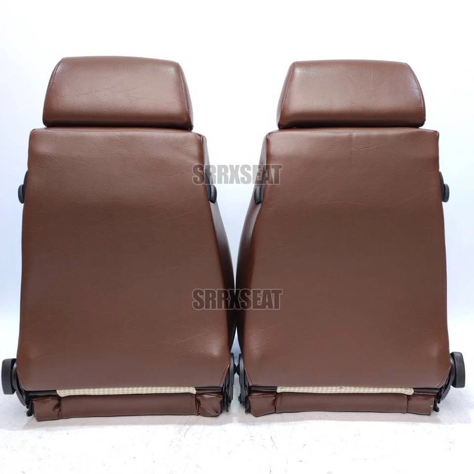 【1 PAIR】AUTHENTIC RECARO LSB BROWN HOUNDTOOTH CROSS Very Good Condition - Image 2 of 4