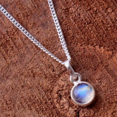 Moonstone Gemstone Solid 925 sterling Silver Jewelry Chain