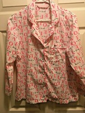 Victoria Secret Cotton Pajama PJ top sleepshirt S Short pink shirt logo love