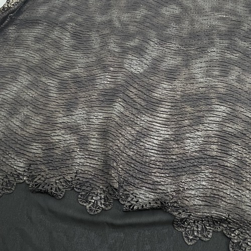 Miss Me Embellished Cap Sleeve Sequin Top Blouse Scalloped Trim Animal Print L - Picture 5 of 8