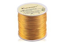 80 Yards Nylon Rattail Satin Silk Trim Cord Beading String for 1.0mm Old Gold