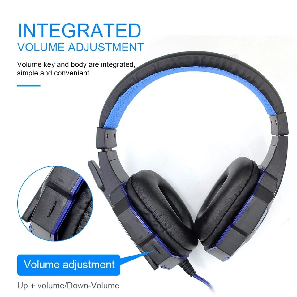 Gaming Headphones with Microphone and LED Light,for PC, PS4, PS Xbox,laptop - Image 2 of 4