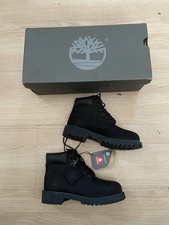 Timberland TBO12707 6 Inch Premium Classic Waterproof Kids Black Boots 13.5