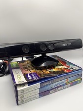 Microsoft Xbox 360 Kinect Motion Sensor Bar with 4 Games Bundle Tested Working
