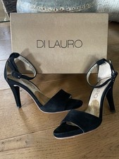 Sling Pumps offen Gr.38 Von DiLauro Highheel Edel & sexy Schwarz Wildleder