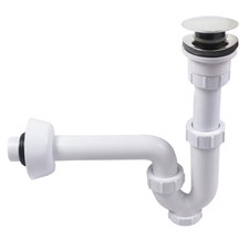 Siphon Trap White Hard Tube into Wall U Bend Drainage Waste Kit Full Set Z5027C0