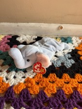 Ty 1995 Peanut the Elephant Beanie Baby Original with Tag *ERRORS* P.V.C Pellets