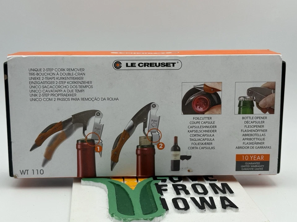 Le Creuset уникальный 2-ступенчатый инструмент для удаления пробки открывалка резак для фольги - Изображение 3 из 3