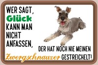 Holzschild 20X30 Cm GlüCk Zwergschnauzer Hund Dekoration Deko Geschenk Holz Schi