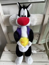 Looney Tunes Sylvester Plush Ace Play by Play 1998 12" with baby bird