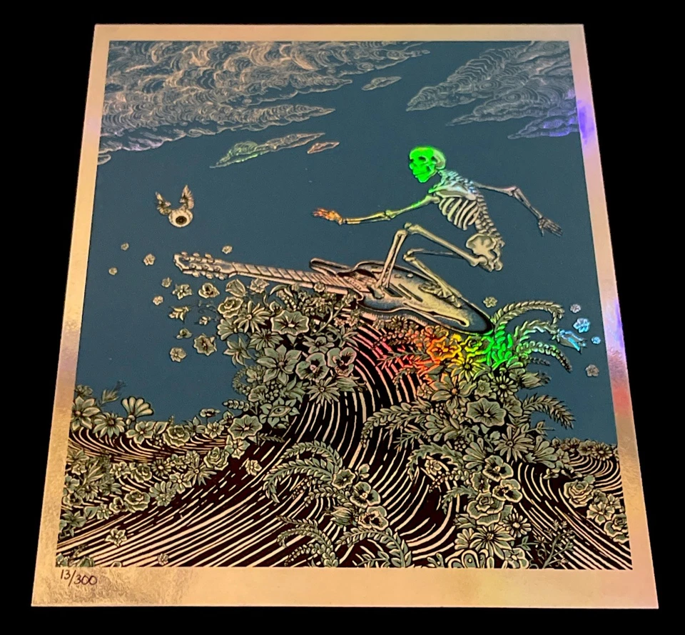 Mini póster impreso EMEK Foil Surfing Skeleton 8"x10" folleto 2010 firmado #13/300 Foto 4 de 4
