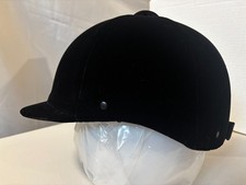VINTAGE Black Velvet Equestrian Helmet Horseback Riding Dressage DECORATIVE ONLY