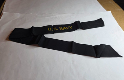 U.S. NAVY HAT CAP BAND RIBBON TALLY NAVAL USN U.S.N. UNIFORM PATCH US #1